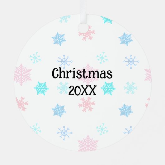 Cute Hand Drawn Blue Snowman Kerstmis Metalen Ornament (Achterkant)