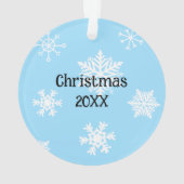 Cute Hand Drawn Blue Snowman Kerstmis Ornament (achterkant)