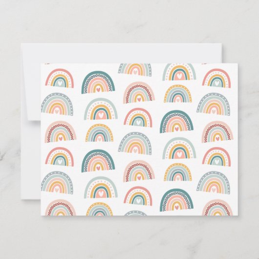 Cute Hand Drawn Boho Rainbow Notitiekaartje (Achterkant)