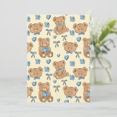 Cute Hand-drawn Brown Teddy Bears Seamless Pattern Kaart (Staand voorkant)