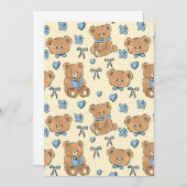 Cute Hand-drawn Brown Teddy Bears Seamless Pattern Kaart (Voorkant / Achterkant)