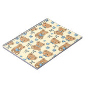 Cute Hand-drawn Brown Teddy Bears Seamless Pattern Notitieboek (Linkerzijde)