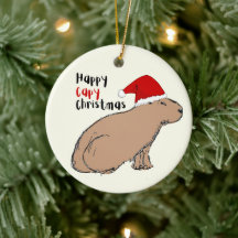 Cute Hand-Drawn Capybara Persoonlijke Kerstmis