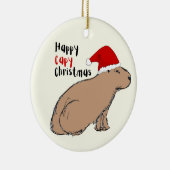 Cute Hand-Drawn Capybara Persoonlijke Kerstmis Keramisch Ornament (Rechts)