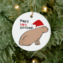 Cute Hand-Drawn Capybara Persoonlijke Kerstmis
