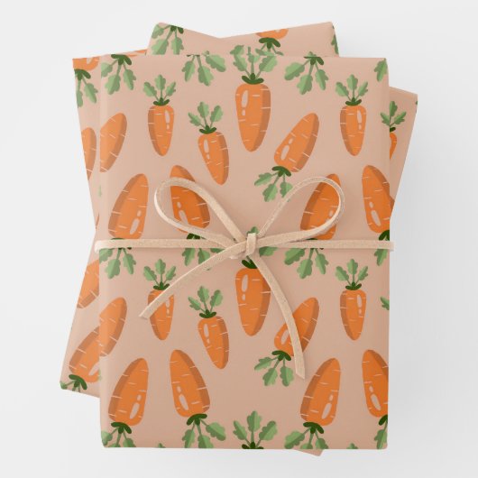 Cute Hand-drawn Carrots Seamless Pattern Inpakpapier Vel (In situ)