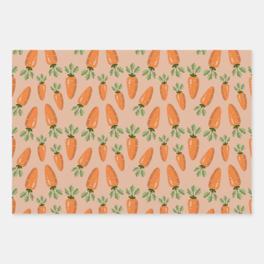 Cute Hand-drawn Carrots Seamless Pattern Inpakpapier Vel (Voorkant)