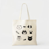 Cute Hand-drawn Cat Faces Doodle  Tote Bag (Voorkant)