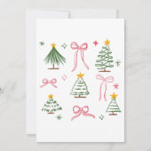 Cute Hand Drawn Christmas Trees and Bows Pattern Kaart (Voorkant)