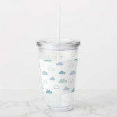 Cute Hand Drawn Cloud Pattern Acryl Drinkbeker (Voorkant)