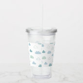 Cute Hand Drawn Cloud Pattern Acryl Drinkbeker (Rechts)