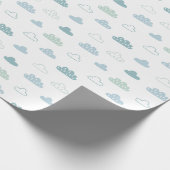Cute Hand Drawn Cloud Pattern Cadeaupapier (Hoek)