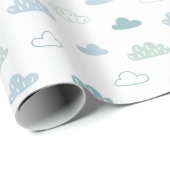 Cute Hand Drawn Cloud Pattern Cadeaupapier (Rol Hoek)