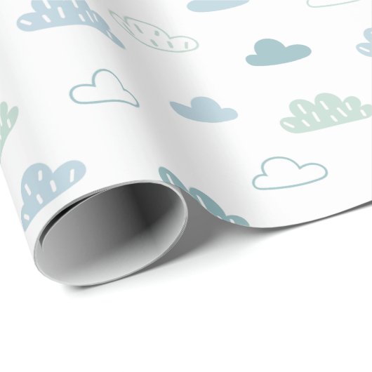 Cute Hand Drawn Cloud Pattern Cadeaupapier (Rol Hoek)