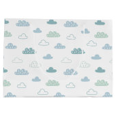 Cute Hand Drawn Cloud Pattern Groot Cadeauzakje (Achterkant)