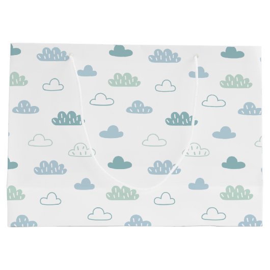 Cute Hand Drawn Cloud Pattern Groot Cadeauzakje (Achterkant)