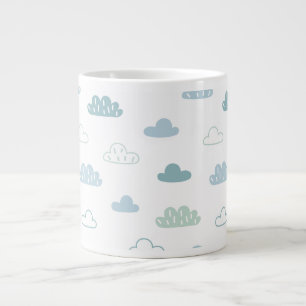 Cute Hand Drawn Cloud Pattern Grote Koffiekop