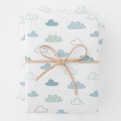 Cute Hand Drawn Cloud Pattern Inpakpapier Vel (In situ)