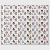 Cute Hand Drawn Cupcakes Whimsical Cadeaupapier (Vlak)