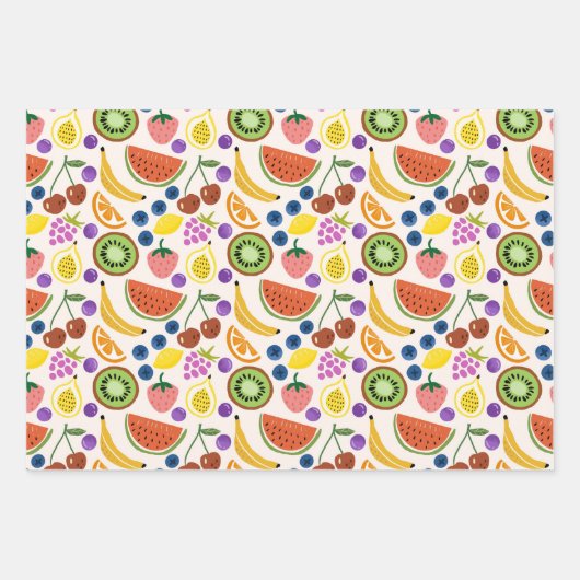 Cute Hand-drawn Doodle Fruits Seamless Pattern Inpakpapier Vel (Voorkant 3)
