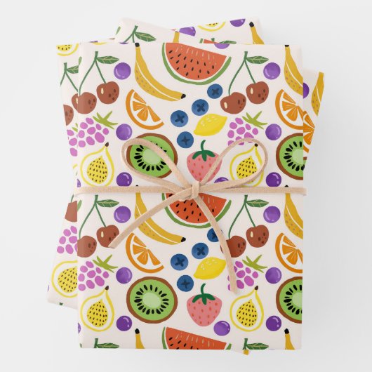 Cute Hand-drawn Doodle Fruits Seamless Pattern Inpakpapier Vel (In situ)