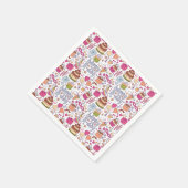 Cute Hand Drawn Doodle Fun Happy Birthday  Servet (Hoek)