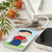 Cute Hand Drawn Dutch Boy Fisherman Waterverf Sleutelhanger (Voorkant Rechts)