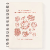 Cute Hand-Drawn Family Name Thanksgiving Recipe Notitieboek (Voorkant)