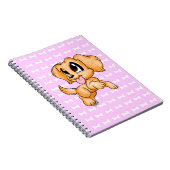 Cute Hand Drawn Golden Retriever Dog Pink-laptop Notitieboek (Rechterzijde)