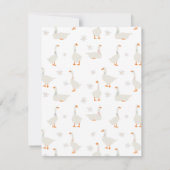 Cute Hand Drawn Goose & Daisies Custom Name Notitiekaartje (Achterkant)