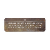 Cute Hand Drawn Heart Rustic Wood Wedding Etiket (Voorkant)