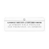 Cute Hand Drawn Heart Wedding Etiket (Voorkant)