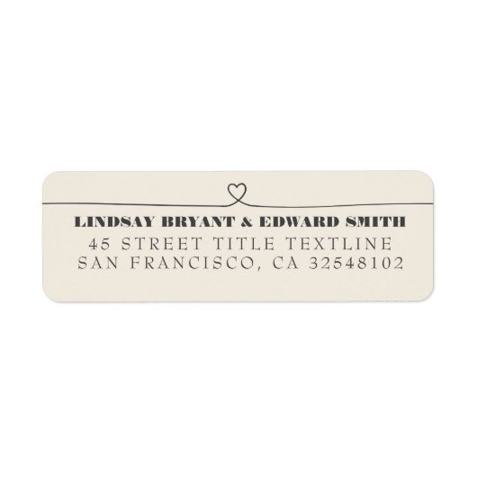 Cute Hand Drawn Heart Wedding Label (Voorkant)