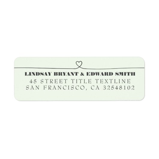 Cute Hand Drawn Heart Wedding Label (Voorkant)