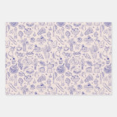 Cute Hand Drawn Italian Food and Flowers Kitchen Inpakpapier Vel (Voorkant 3)