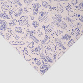 Cute Hand Drawn Italian Food and Flowers Kitchen Tissuepapier (Detail)