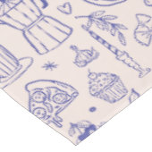 Cute Hand Drawn Italian Food and Flowers Tafelkleed (Gekanteld)