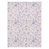 Cute Hand Drawn Italian Food and Flowers Tafelkleed (Voorkant)