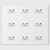 Cute Hand Drawn Kitten Face Cadeaupapier (Vlak)
