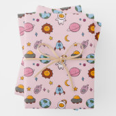 Cute Hand-drawn Little Planet Inpakpapier Vel (In situ)