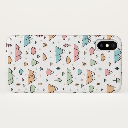 Cute Hand Drawn Mountain Scene Pattern Case-Mate iPhone Case (Achterkant (horizontaal))