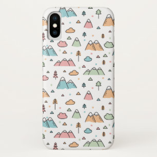 Cute Hand Drawn Mountain Scene Pattern Case-Mate iPhone Case