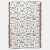 Cute Hand Drawn Mountain Scene Pattern Deken (Voorkant Verticaal)