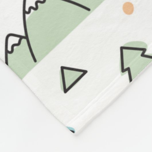 Cute Hand Drawn Mountain Scene Pattern Fleece Deken (Hoek)