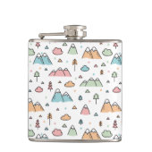 Cute Hand Drawn Mountain Scene Pattern Heupfles (Voorkant)