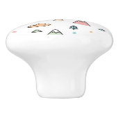 Cute Hand Drawn Mountain Scene Pattern Keramische Knop (Zijkant)