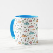 Cute Hand Drawn Mountain Scene Pattern Mok (Voorkant links)