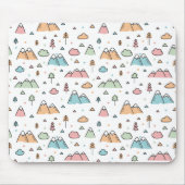 Cute Hand Drawn Mountain Scene Pattern Muismat (Voorkant)