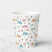 Cute Hand Drawn Mountain Scene Pattern Papieren Bekers (Achterkant)