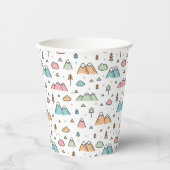 Cute Hand Drawn Mountain Scene Pattern Papieren Bekers (Voorkant)